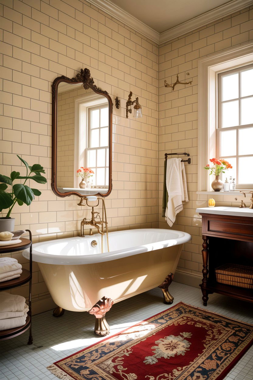 Clawfoot tub - 30 antique bathroom ideas