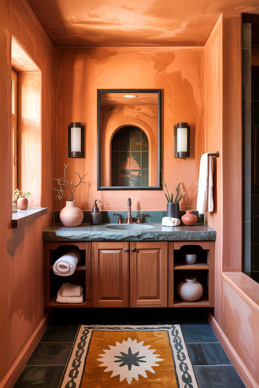 Clay Plaster Bathroom Finish - 30 desert bathroom ideas