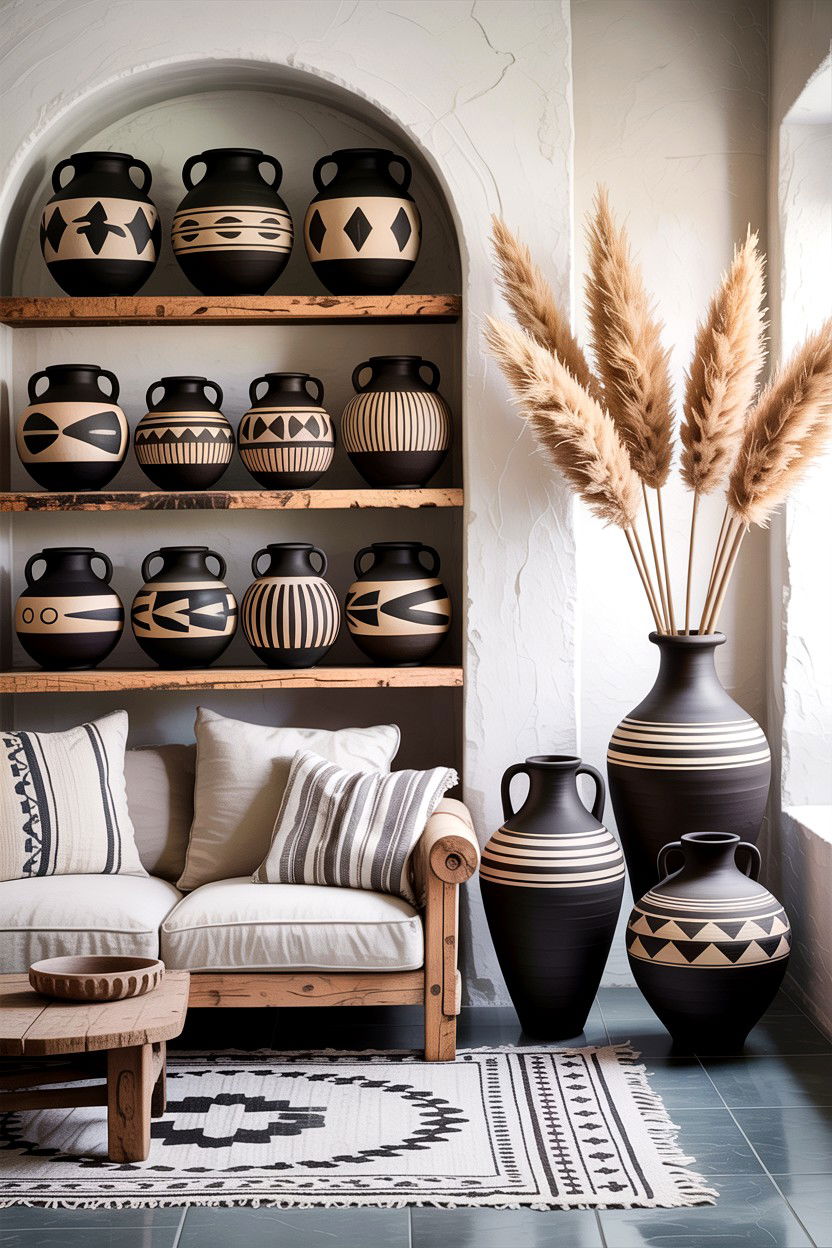 Clay pottery living room - 30 Southwestern living room ideas