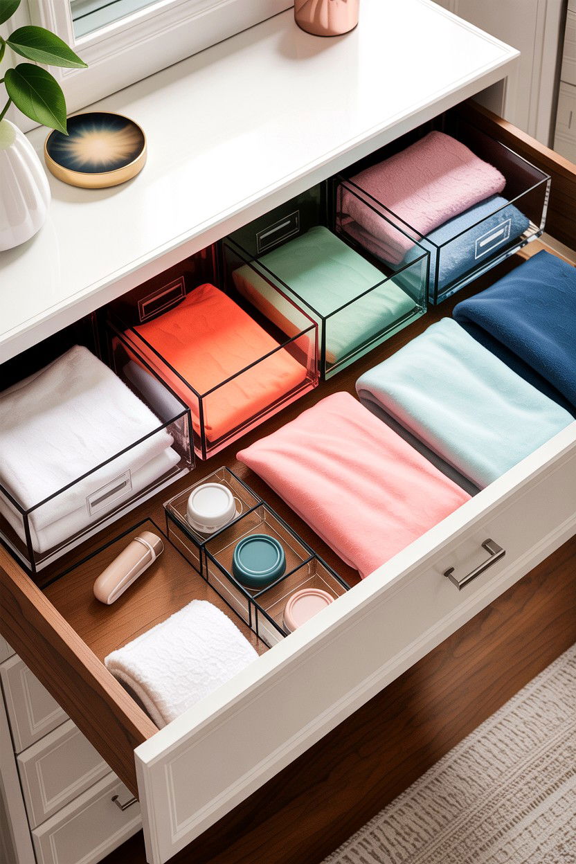 Clear Acrylic Drawer Dividers - 30 bedroom storage containers