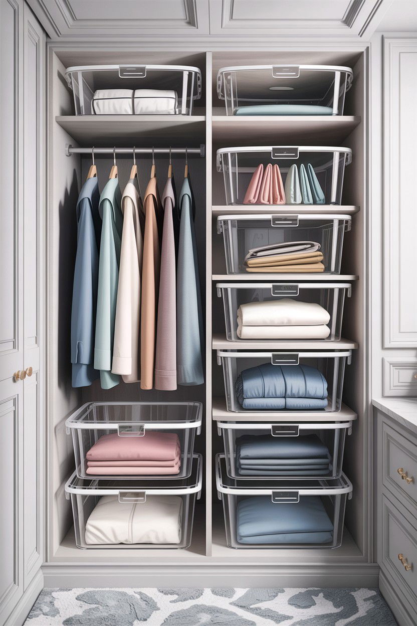 Clear Plastic Storage Bins - 30 bedroom storage bins