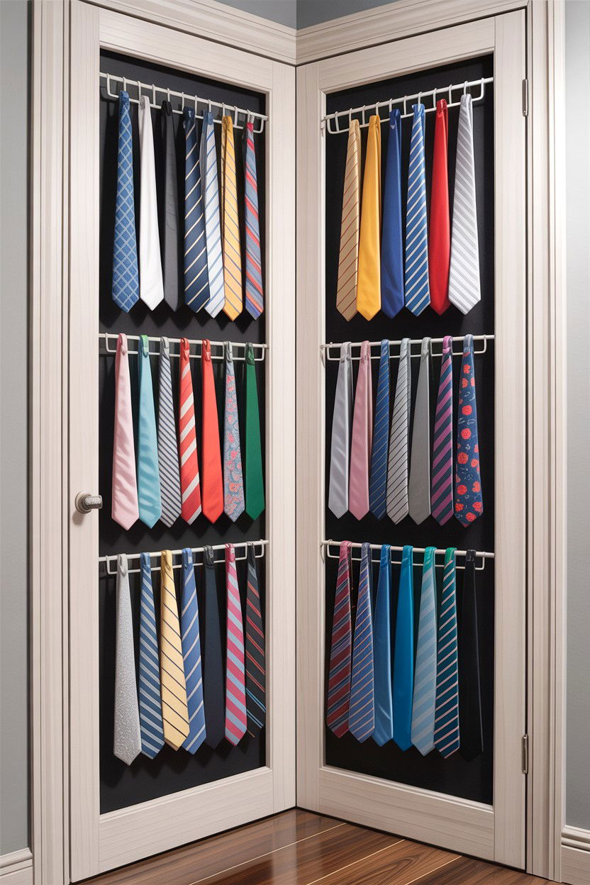 Closet Door Tie Rack - 30 bedroom tie storage ideas