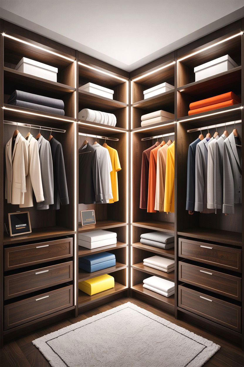 Closet Shelving With Lighting - 30 bedroom closet shelving ideas