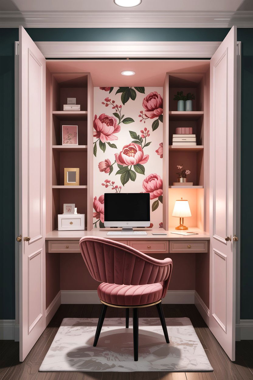 Closet office conversion - 30 bedroom workspace ideas