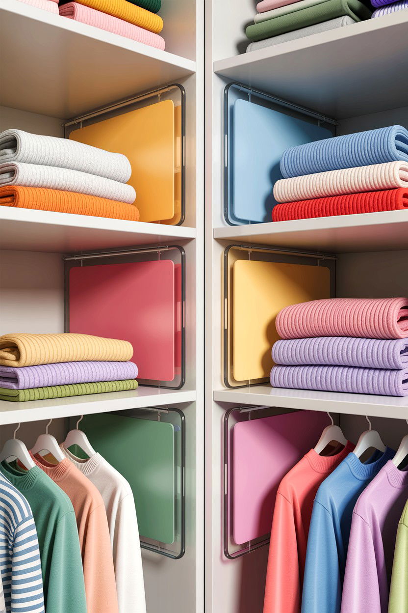 Closet shelf dividers - 30 bedroom organization ideas