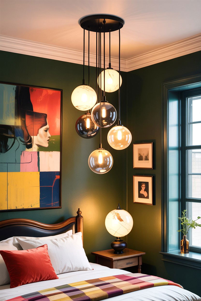 Cluster Globe Pendant Light - 30 bedroom globes