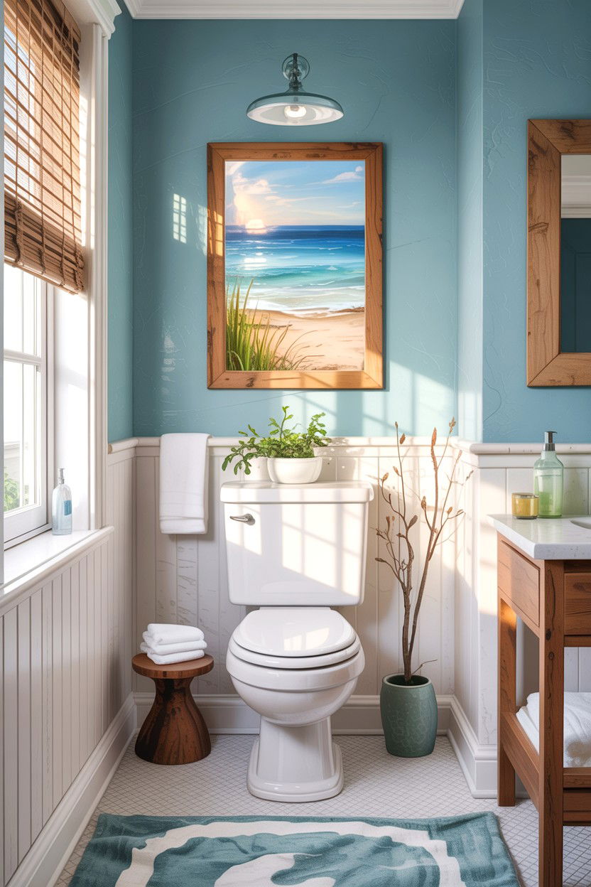 Coastal Bathroom Tall Toilet - 30 comfort height toilet ideas