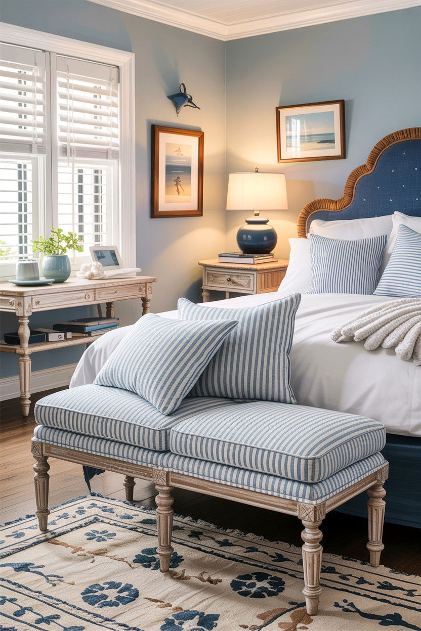 Coastal Bedroom Bench - 30 bedroom upholstered benches