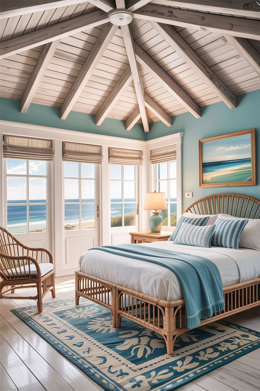 Coastal Bedroom Ceiling Beam - 30 exposed beam bedroom ideas