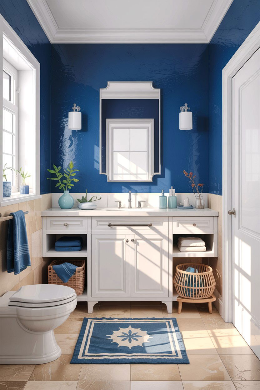 Coastal Blue Bathroom - 30 cobalt blue bathroom ideas