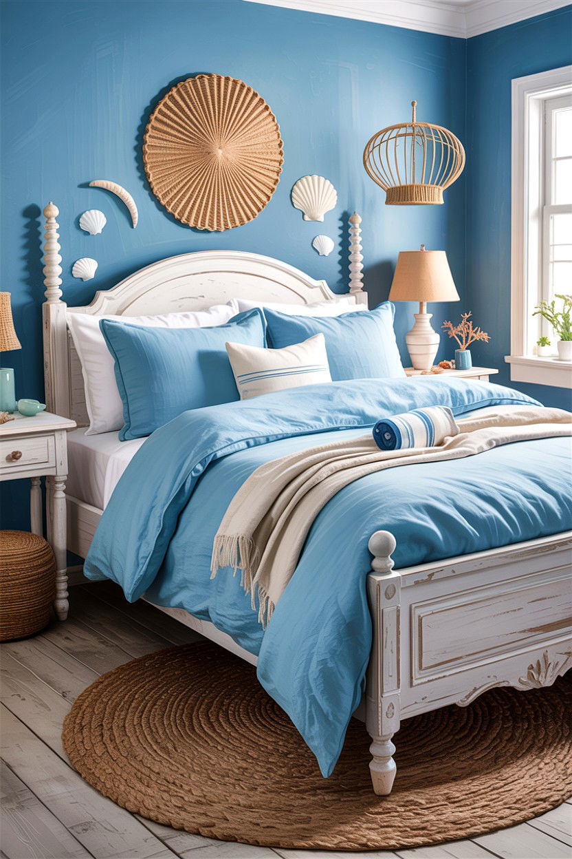 Coastal Blue Linen Bedding - 30 bedroom linen bedding ideas
