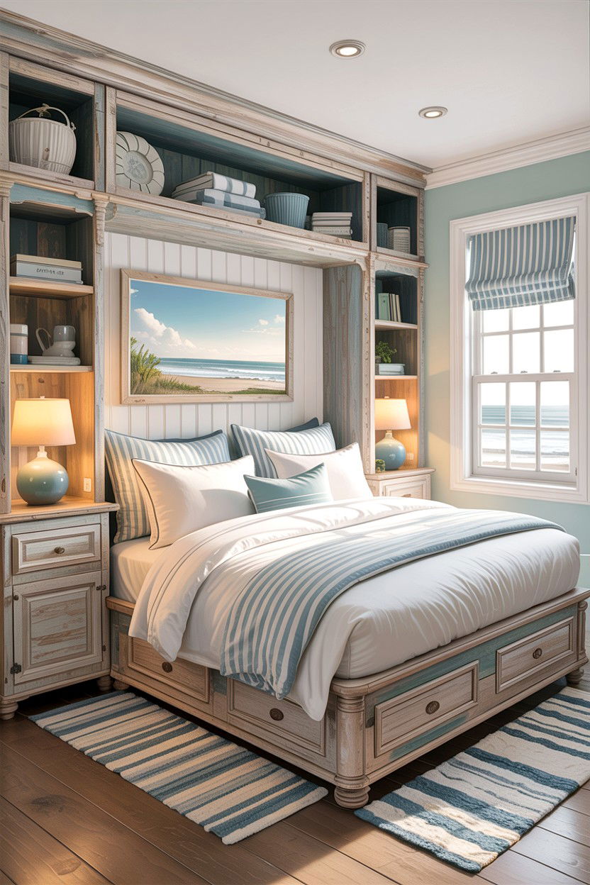 Coastal Built In Bed - 30 bedroom built-in beds