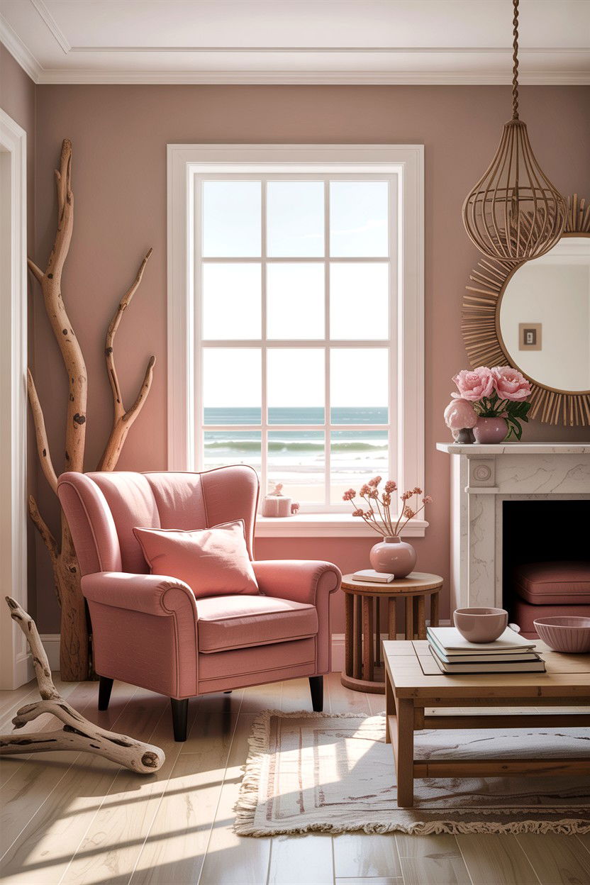 Coastal Dusty Rose Decor - 30 dusty rose living room ideas