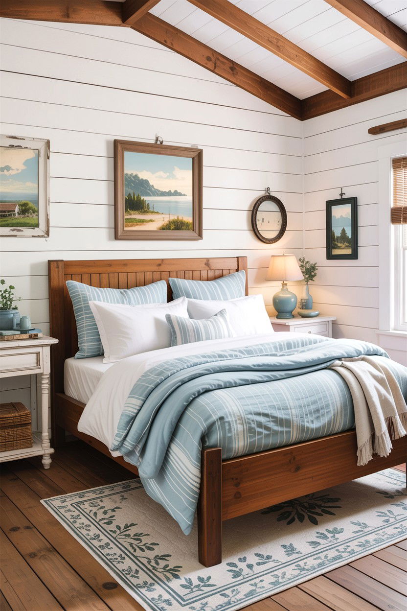 Coastal Farmhouse Bedroom - 30 California casual bedroom ideas