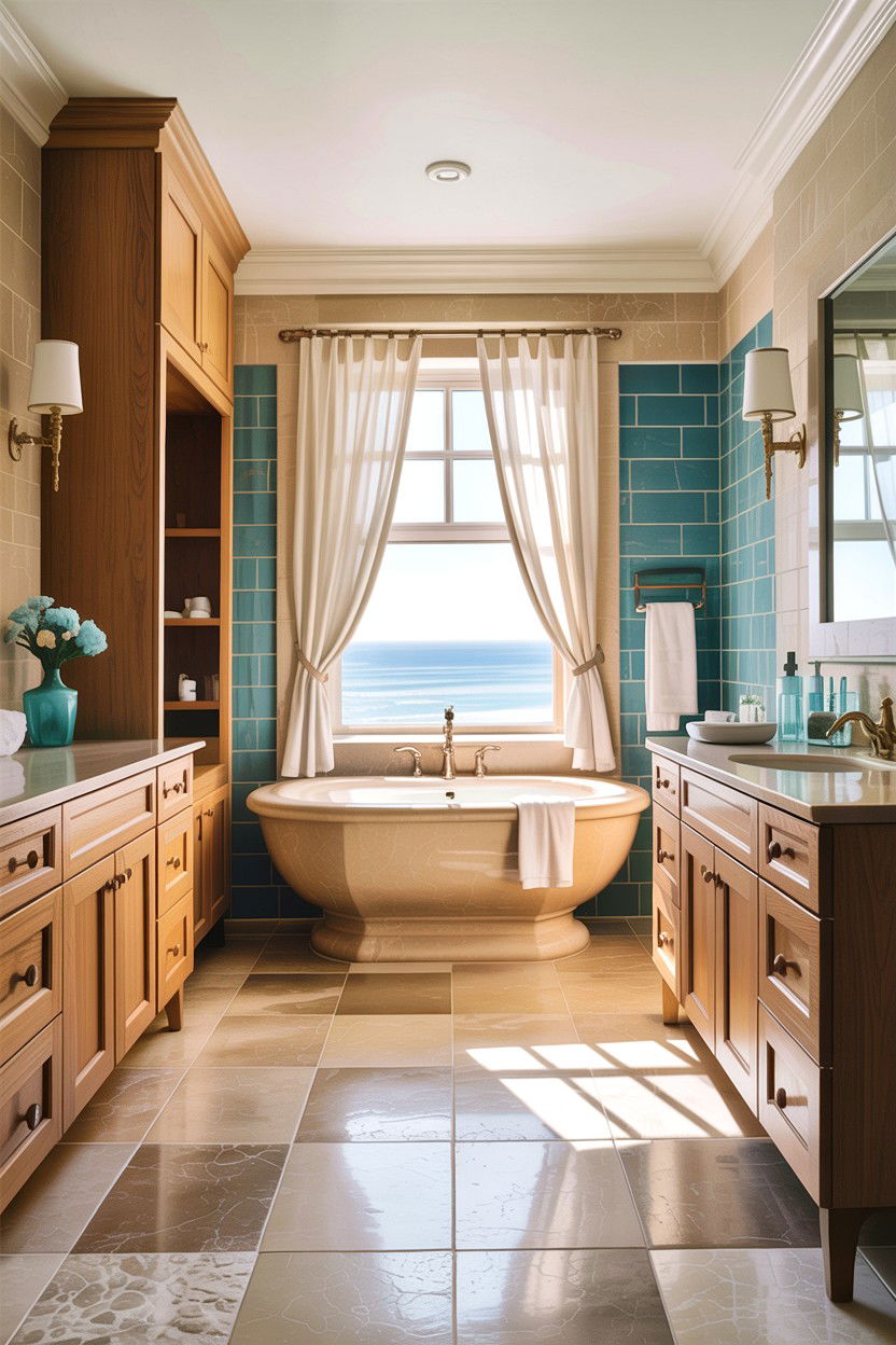 Coastal Limestone Bathroom - 30 limestone bathroom ideas