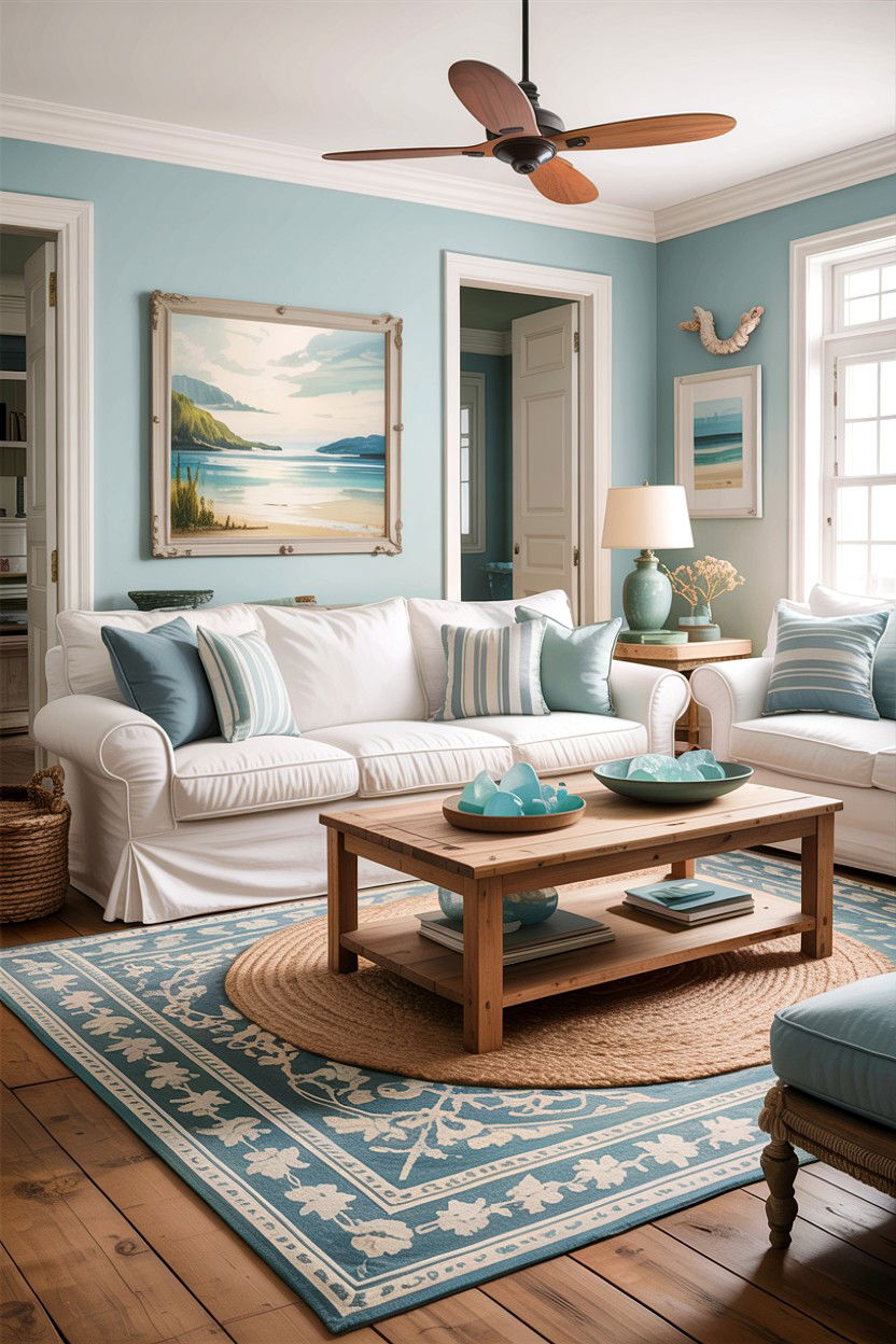 Coastal Living Room - 30 New England living room ideas