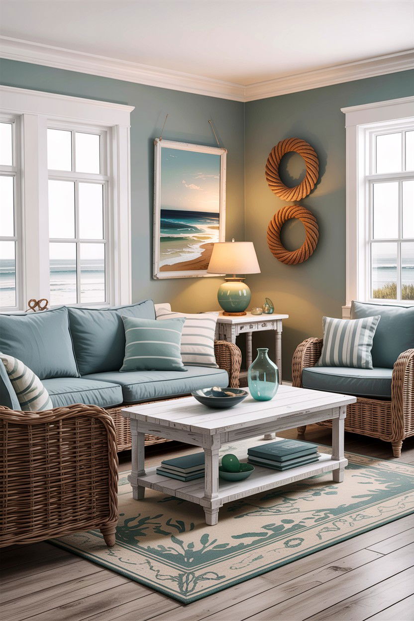 Coastal Rustic Grey Living Room - 30 rustic grey living room ideas