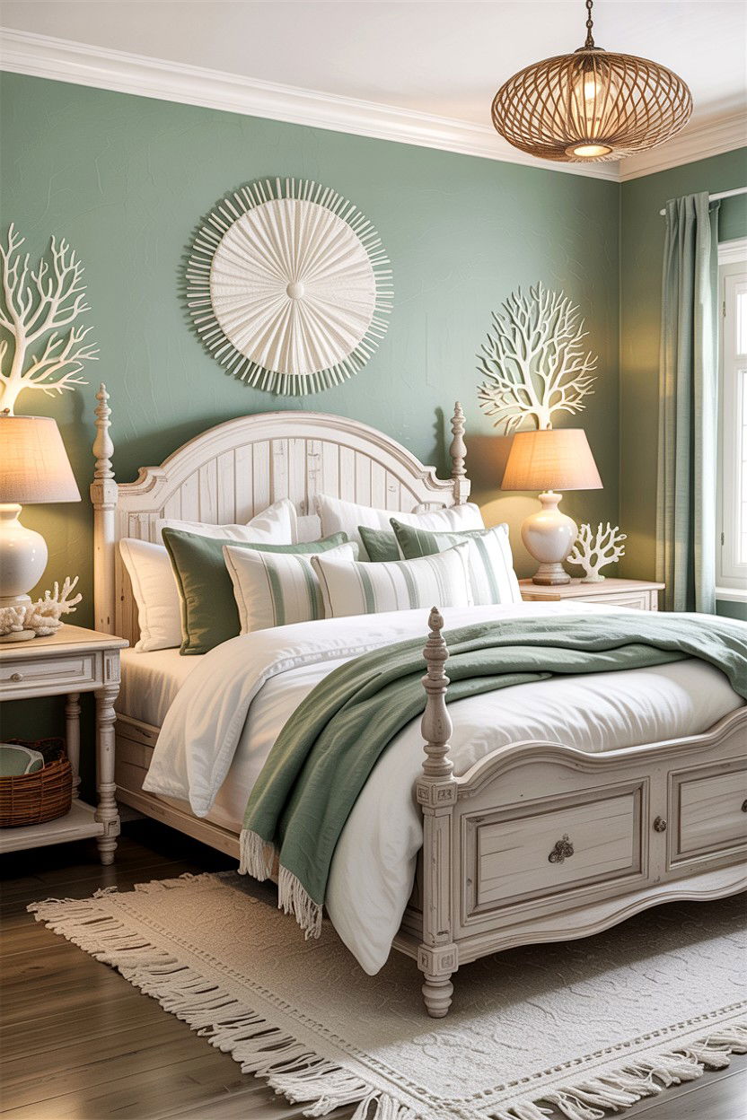 Coastal Sage White Bedroom - 30 sage and white bedroom ideas