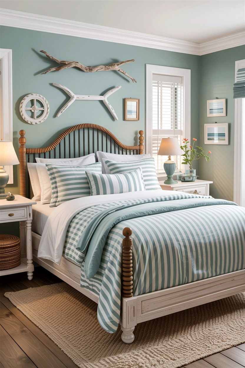 Coastal Striped Coverlet - 30 bedroom coverlets
