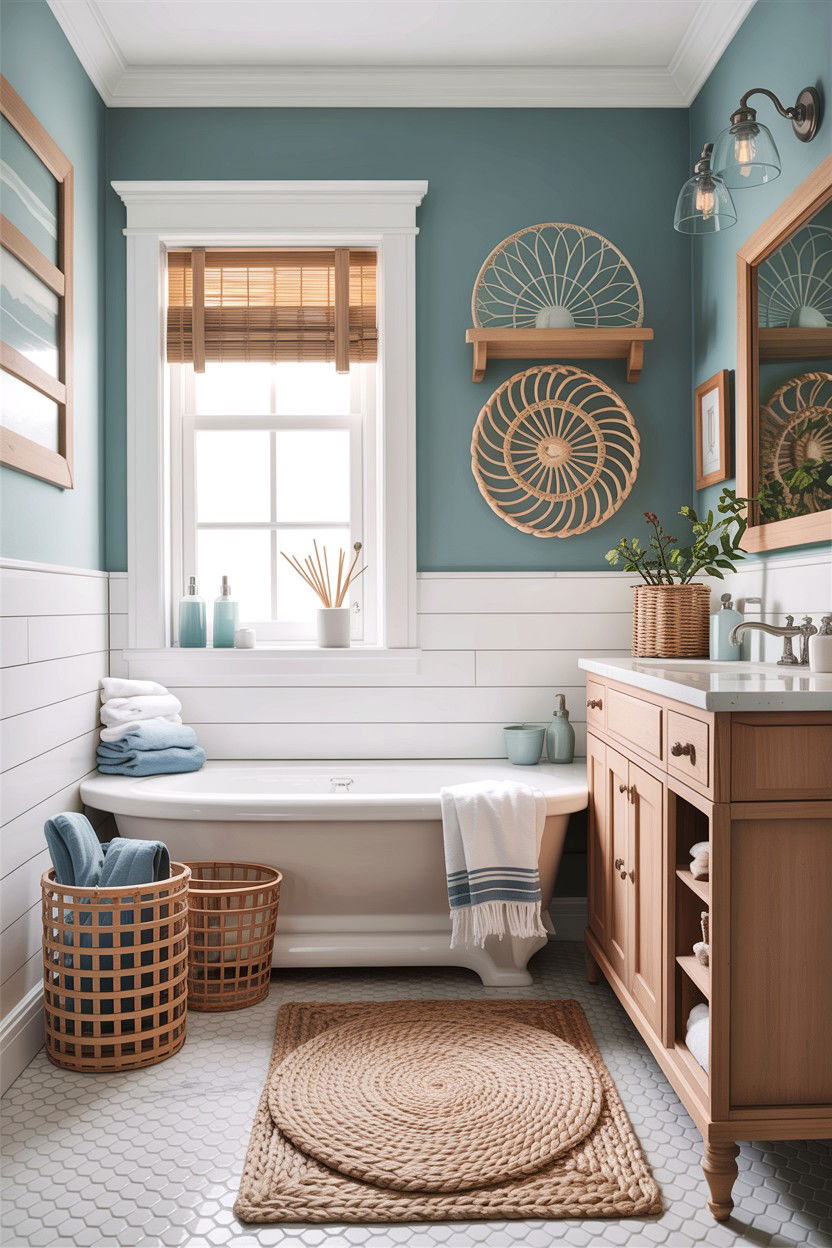 Coastal Style Bathroom - 30 light blue bathroom ideas