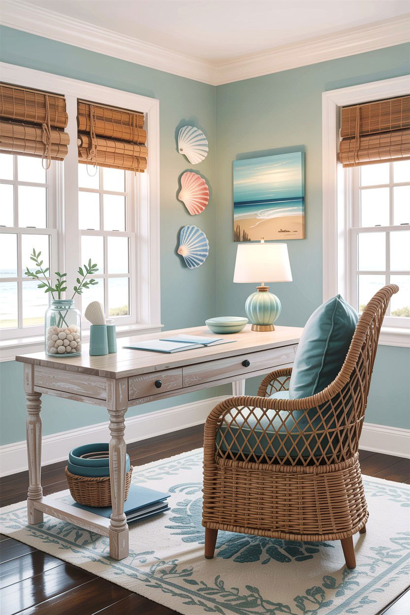 Coastal Style Office - 30 bedroom home office ideas