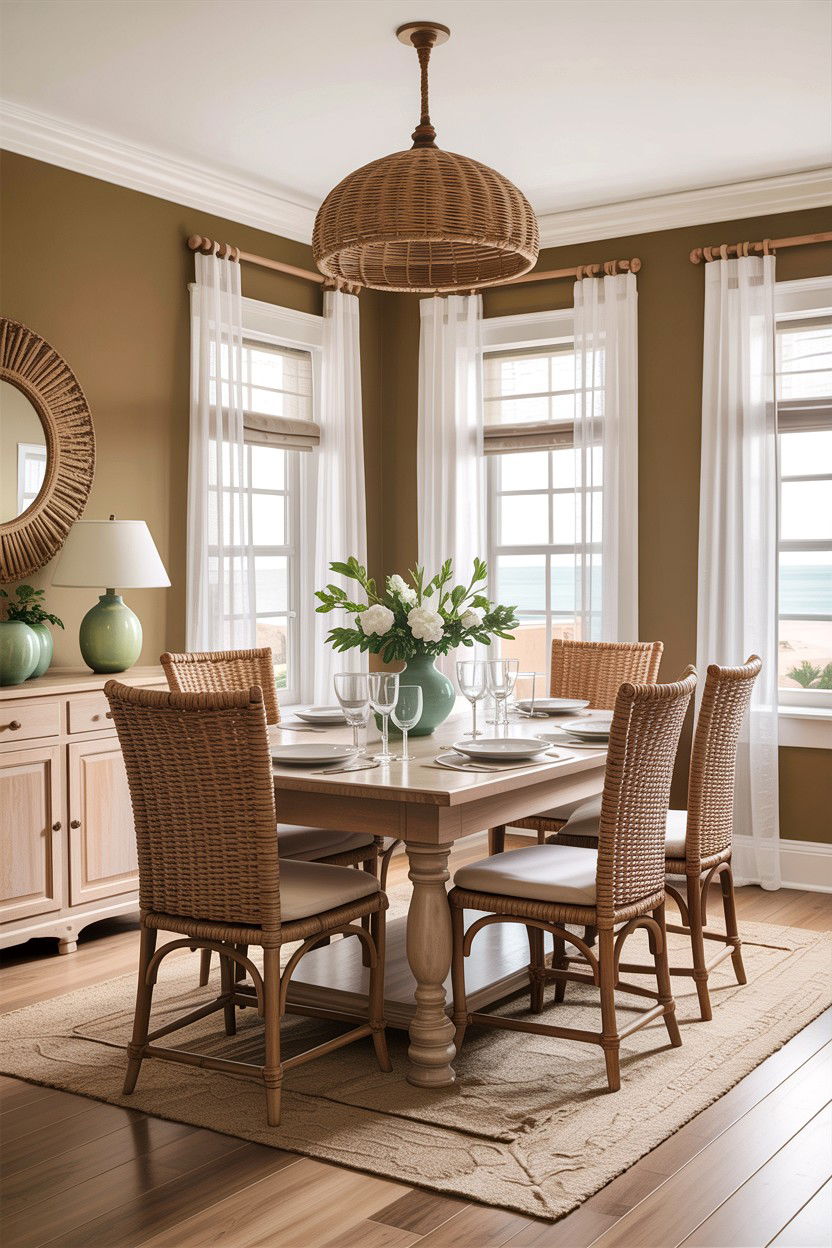 Coastal Tan Dining Room - 30 warm tan dining room ideas