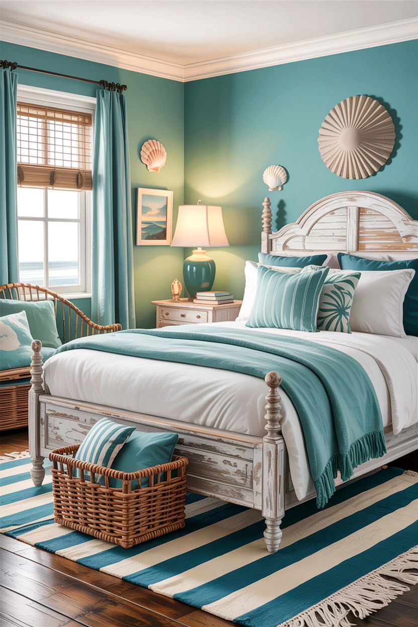 Coastal Teal Bedroom - 30 teal bedroom design ideas