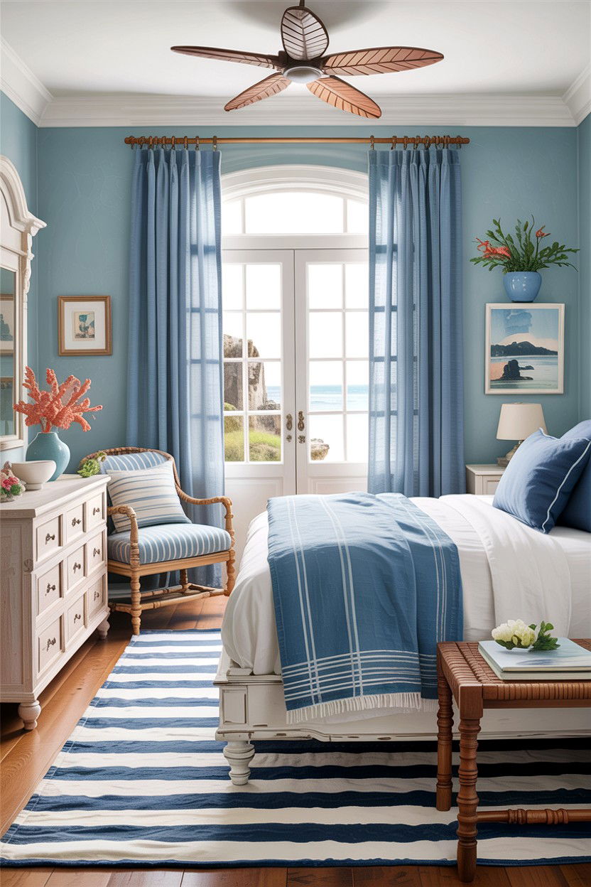 Coastal Traditional Bedroom - 30 traditional blue bedroom ideas