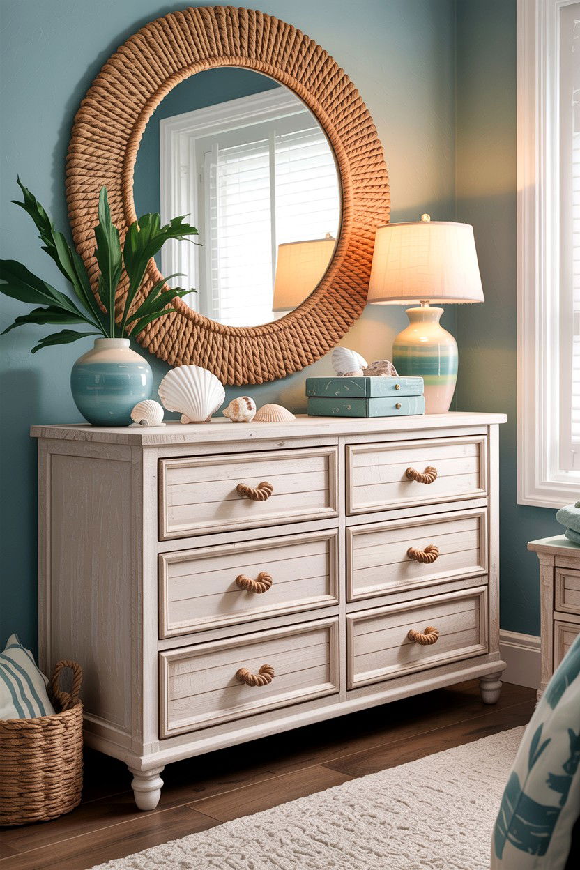 Coastal White Wash Dresser - 30 bedroom wide dressers