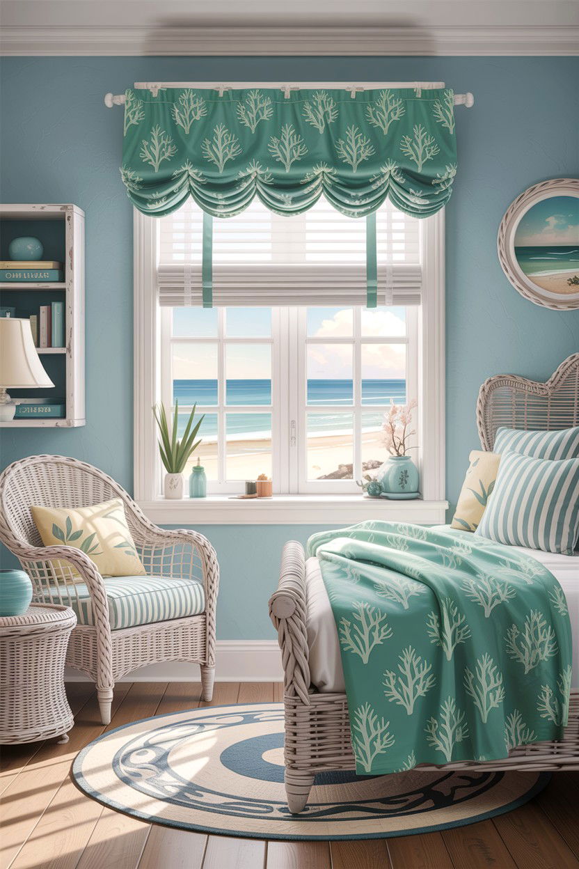 Coastal Window Valance - 30 bedroom window valances