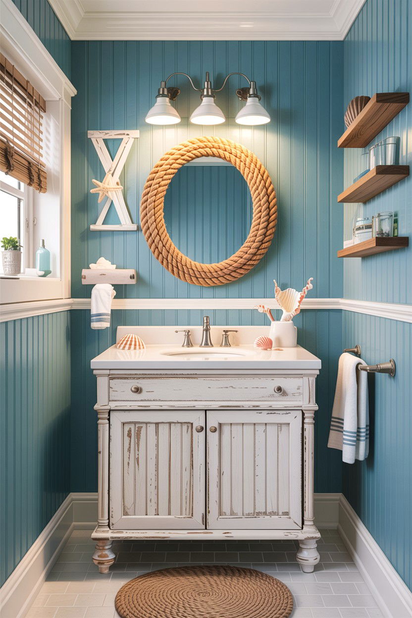 Coastal bathroom beadboard - 30 bathroom beadboard ideas