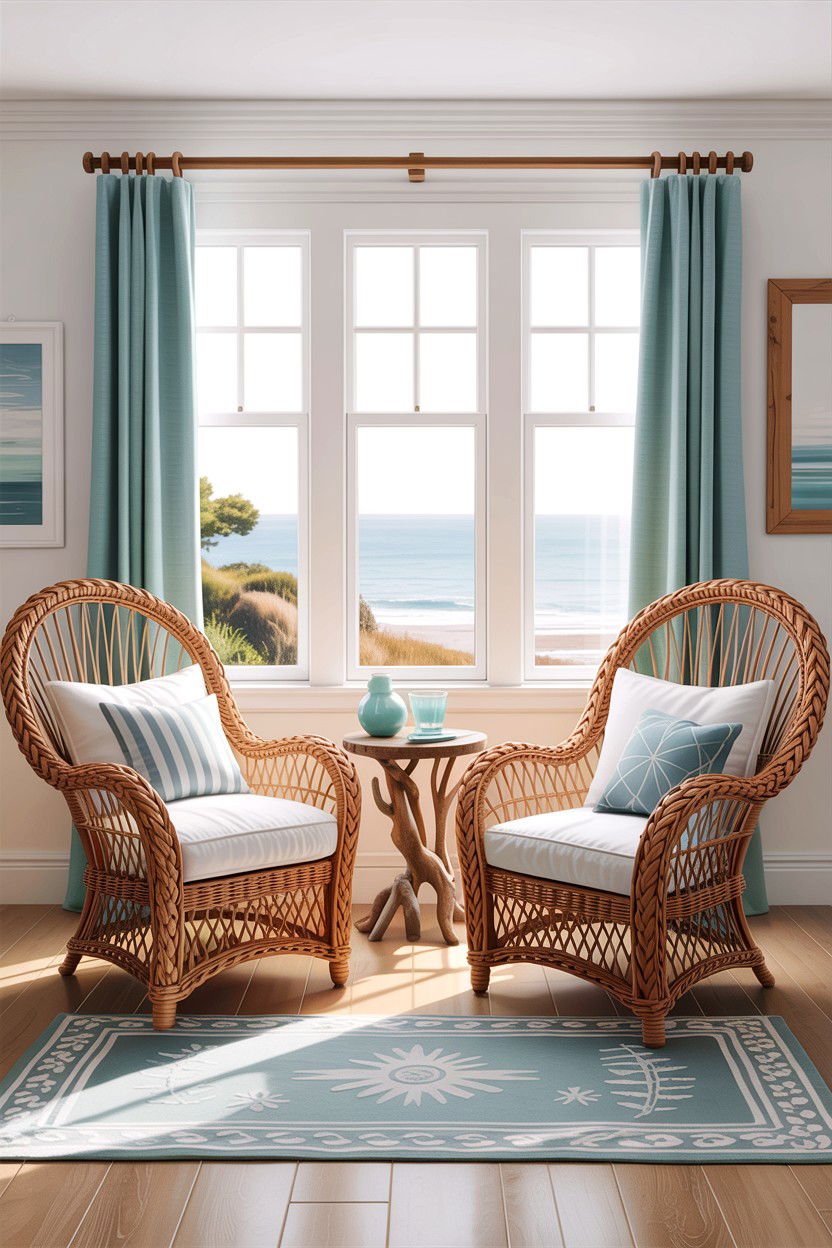 Coastal bedroom wicker chairs - 30 bedroom with sitting area ideas
