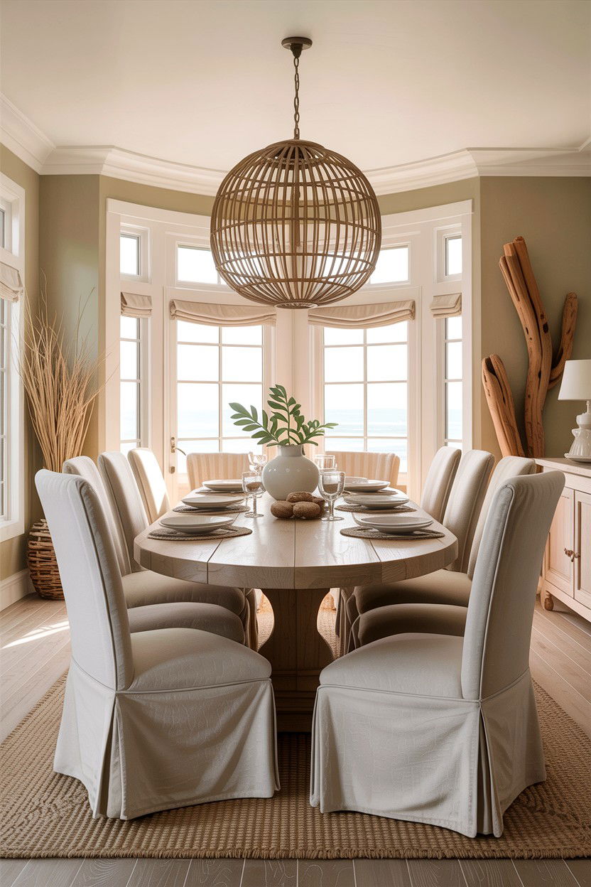Coastal beige dining room - 30 warm beige dining room ideas