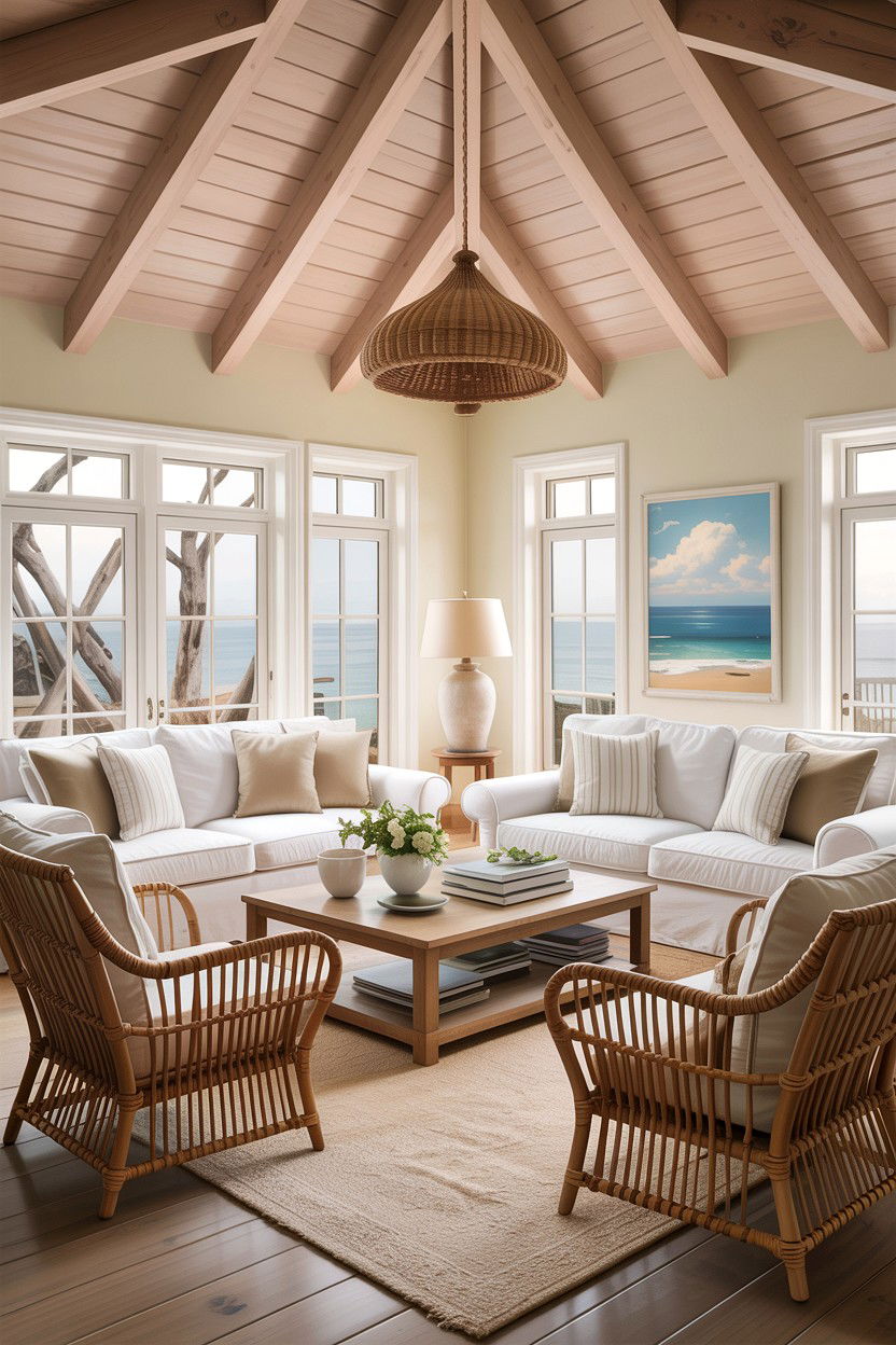 Coastal beige living room - 30 warm beige living room ideas