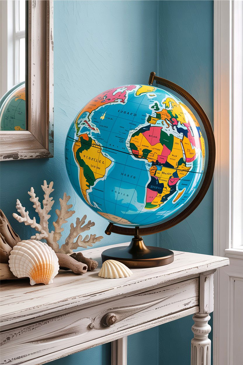 Coastal blue globe - 30 living room globes