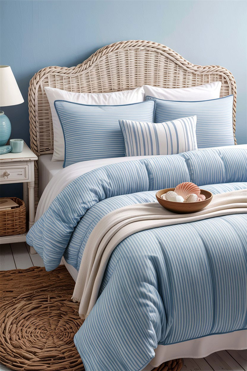 Coastal blue striped comforter - 30 bedroom comforters
