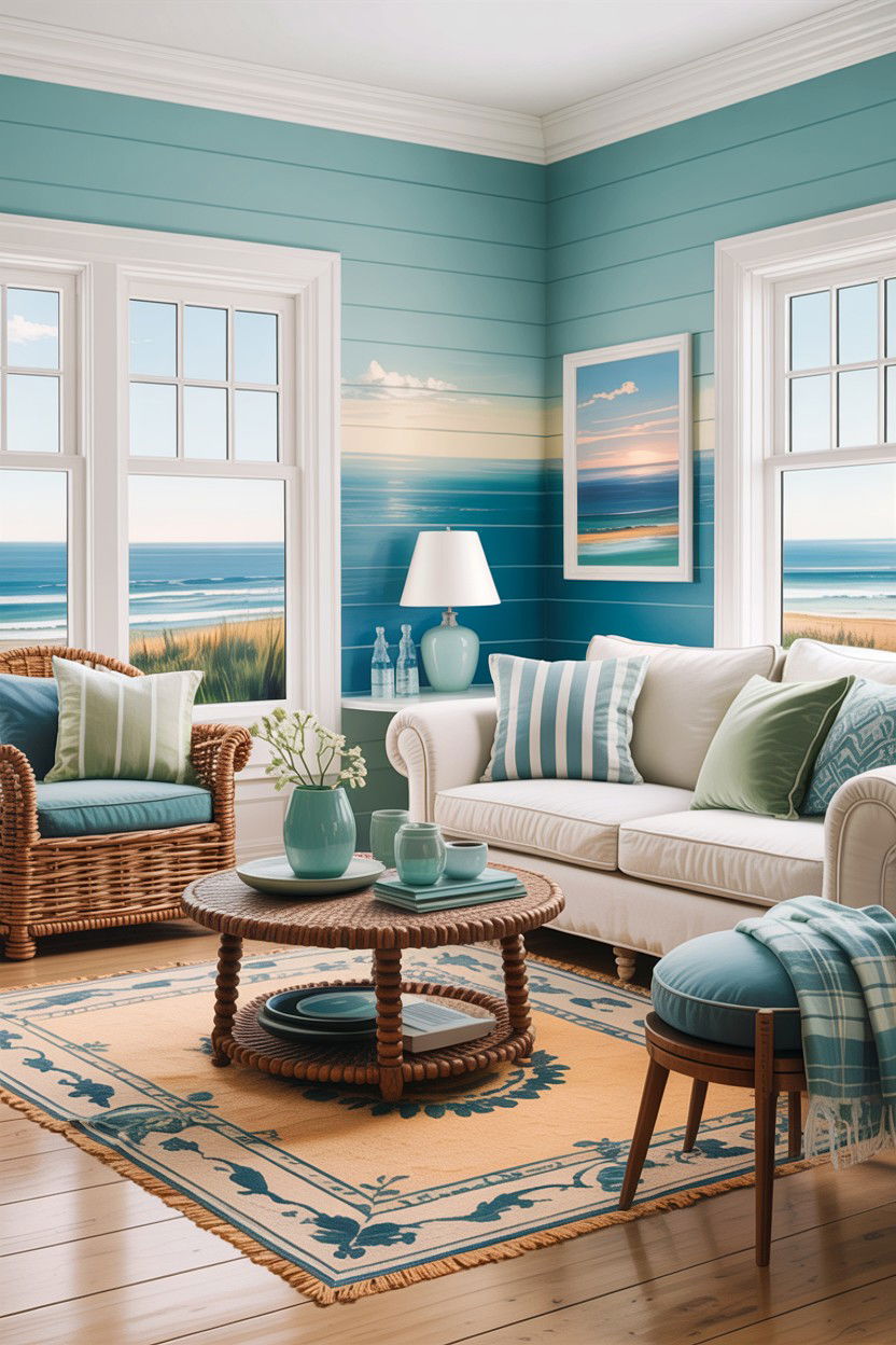 Coastal color palette - 30 cape cod living room ideas