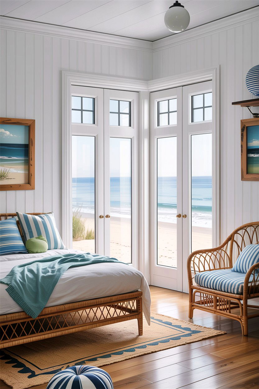 Coastal style white bifold doors - 30 bedroom bifold doors