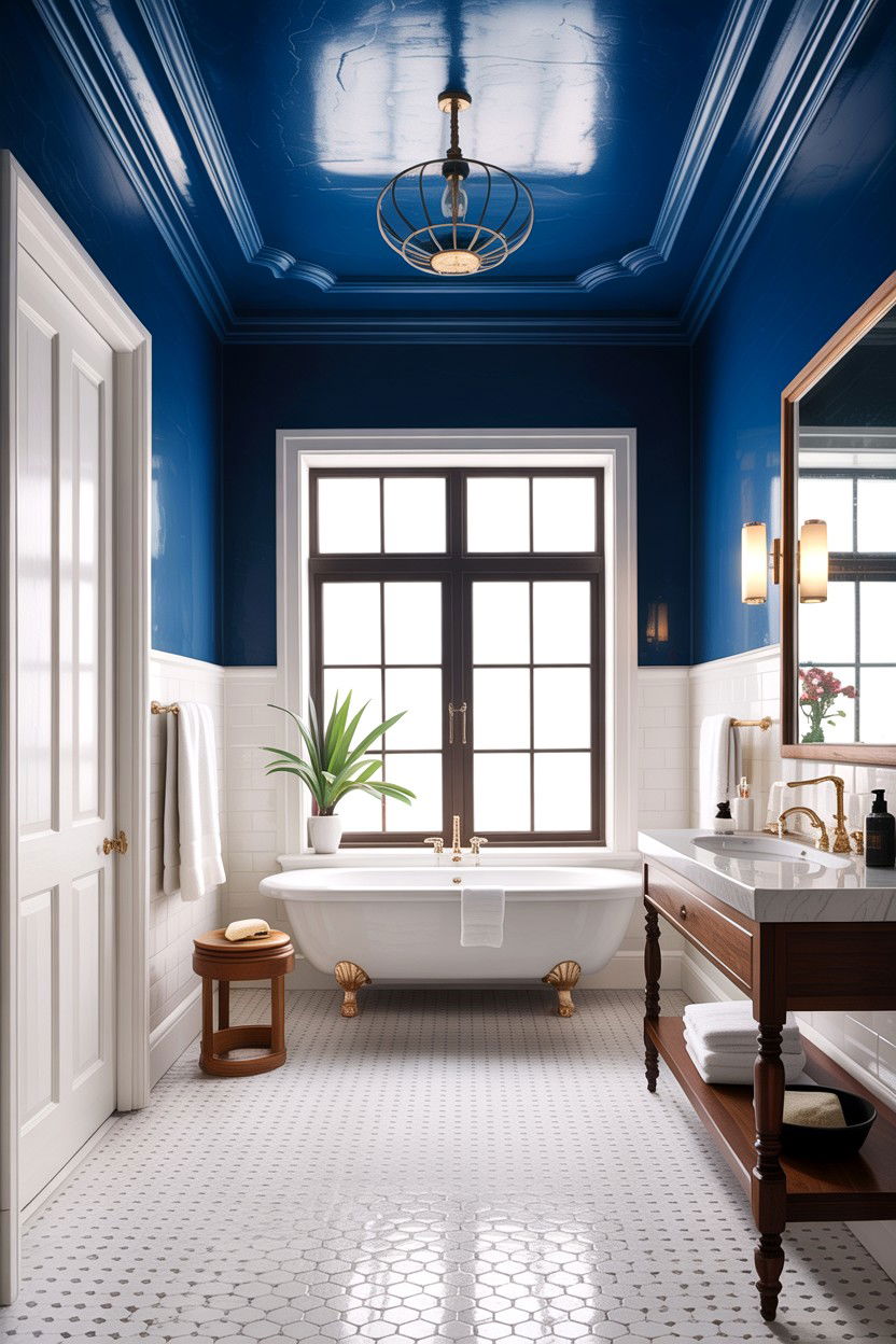 Cobalt Blue Ceiling - 30 cobalt blue bathroom ideas