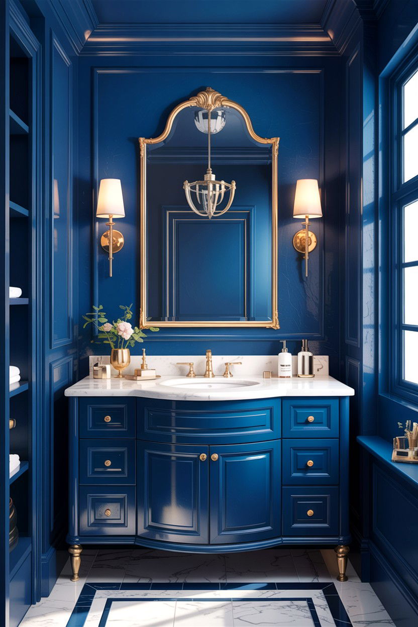 Cobalt Blue Gold Bathroom - 30 cobalt blue bathroom ideas