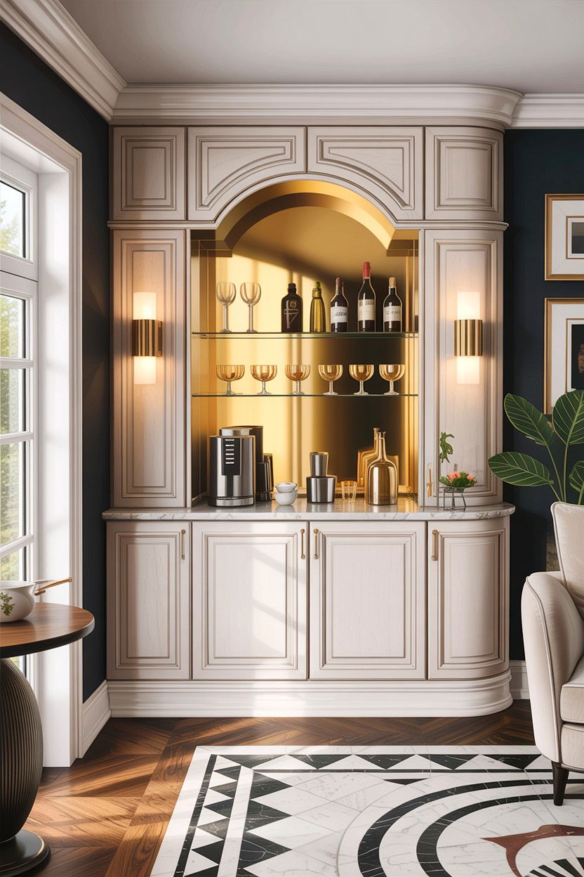 Coffee Bar Cabinet - 30 living room custom woodwork ideas