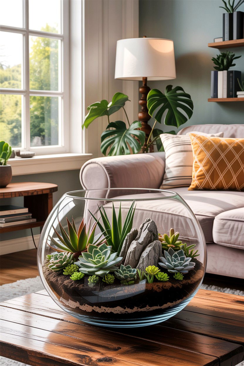 Coffee table terrarium - 30 bedroom terrariums