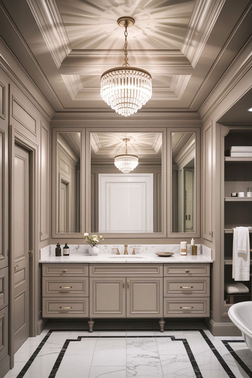 Coffered bathroom ceiling - 30 bathroom ceiling ideas