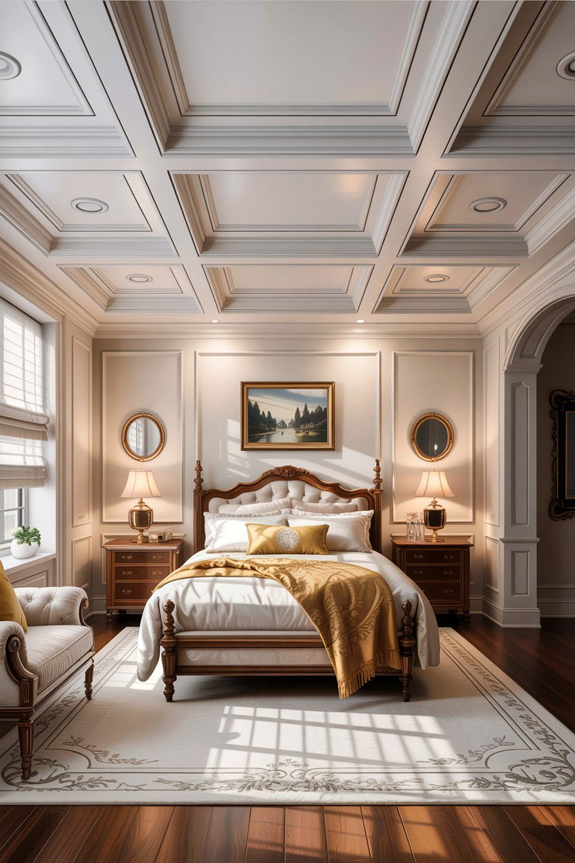 Coffered ceiling layout - 30 bedroom false ceiling designs