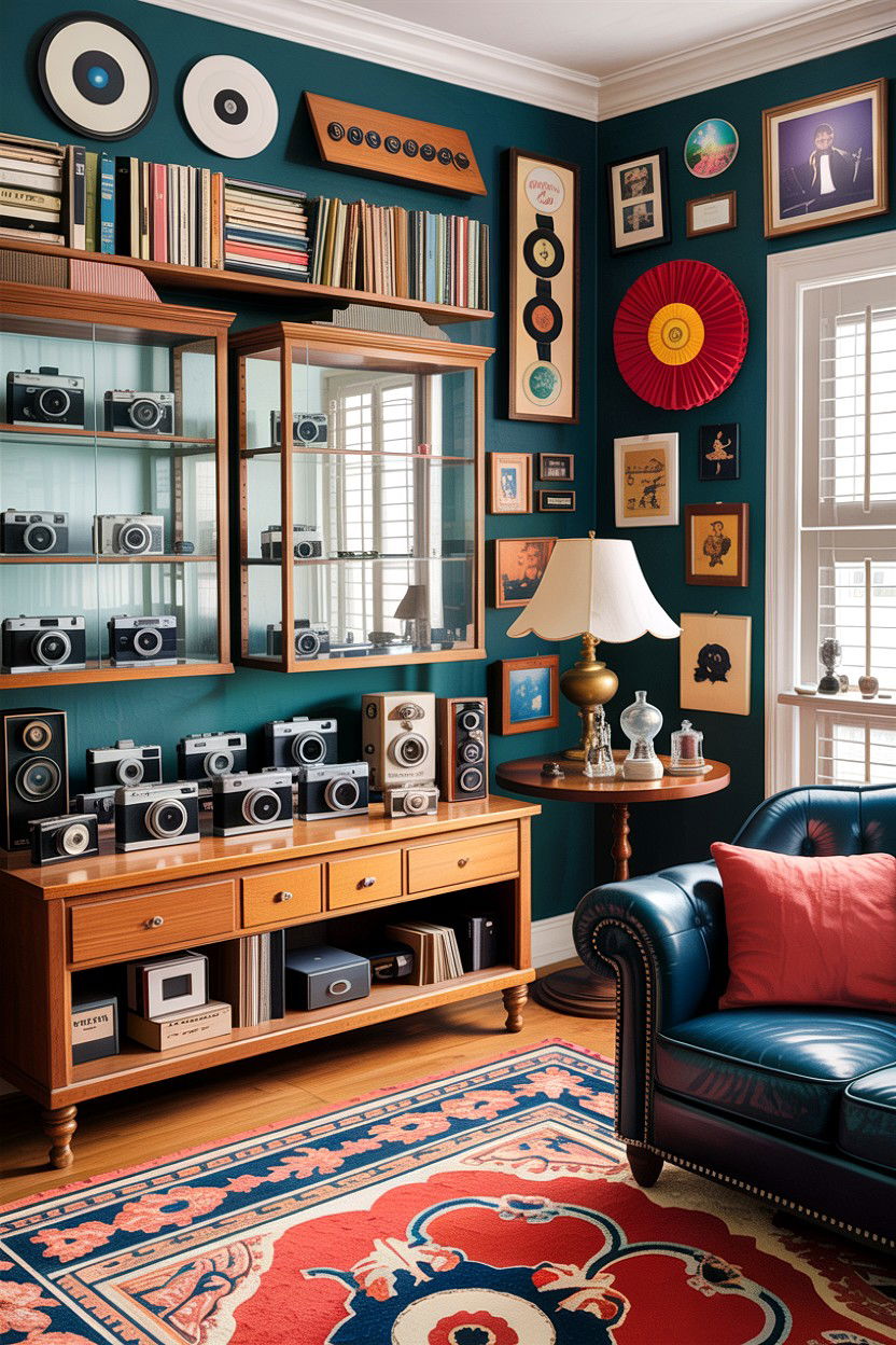 Collectors paradise living room - 30 cluttercore living room ideas