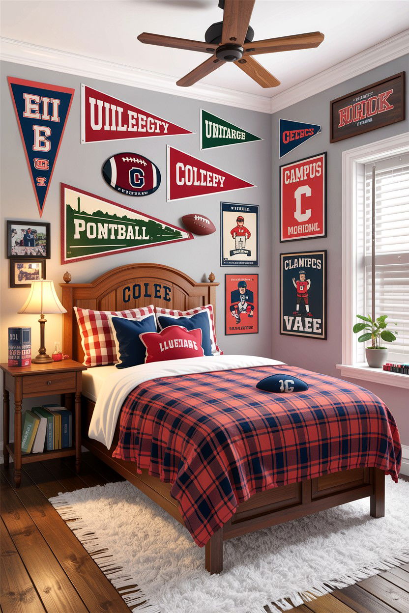 College football bedroom - 30 football bedroom ideas