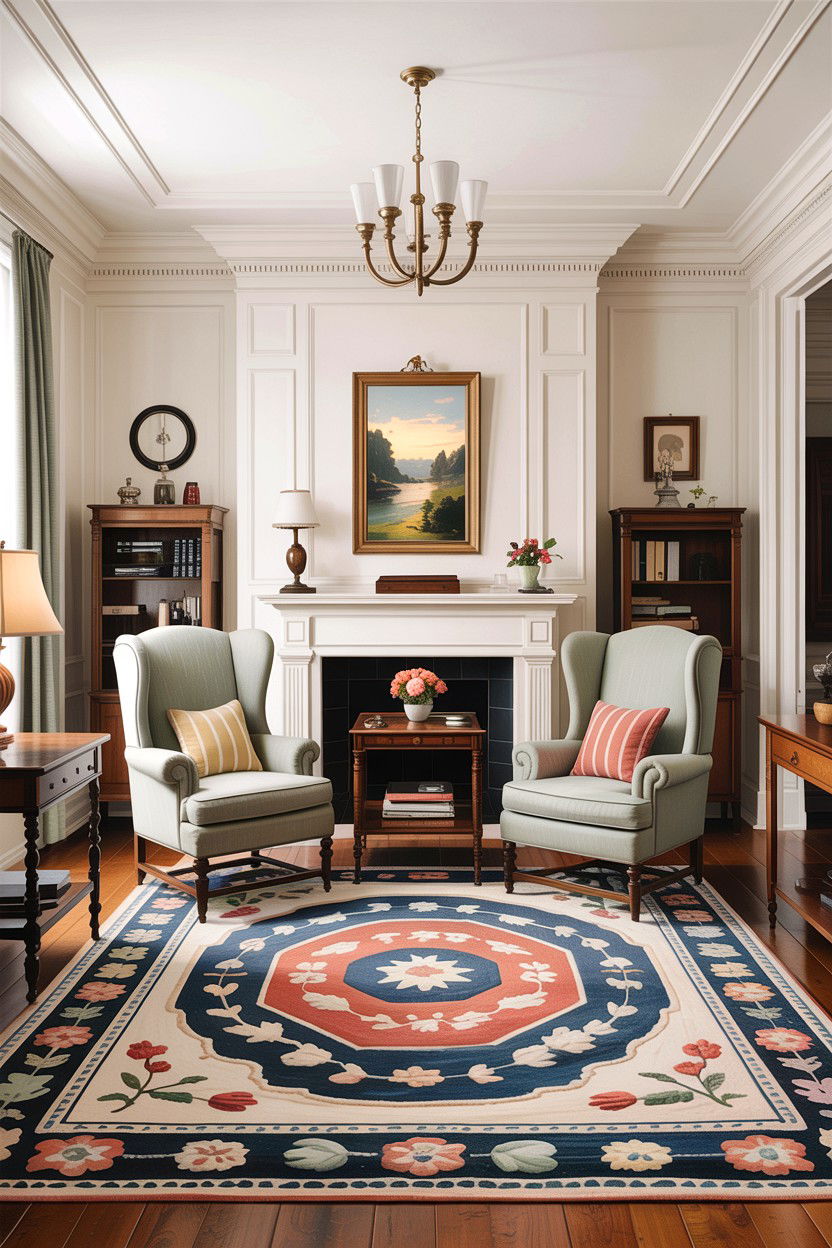 Colonial revival living room - 30 historic home living room ideas