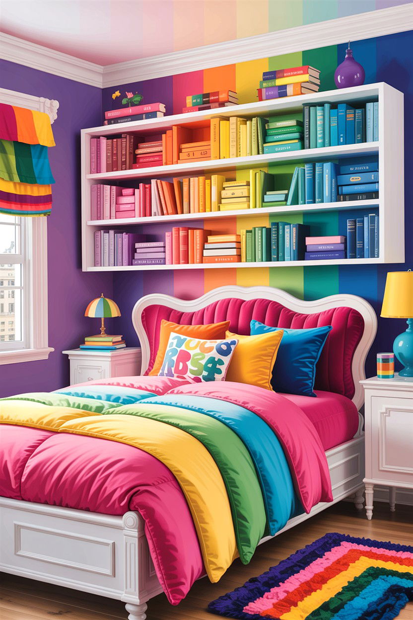 Color Coded Shelf - 30 bedroom book displays