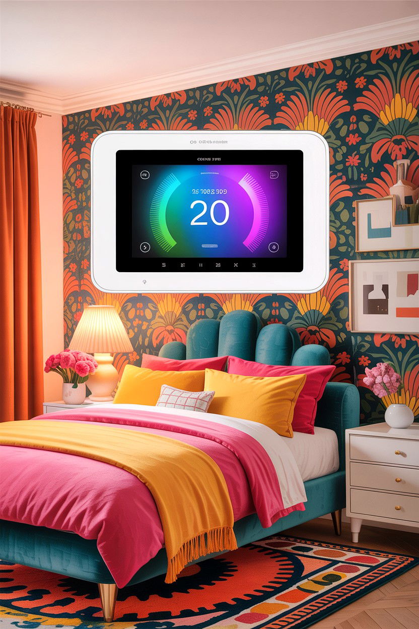 Color Screen Thermostat Colorful Bedroom - 30 bedroom thermostats