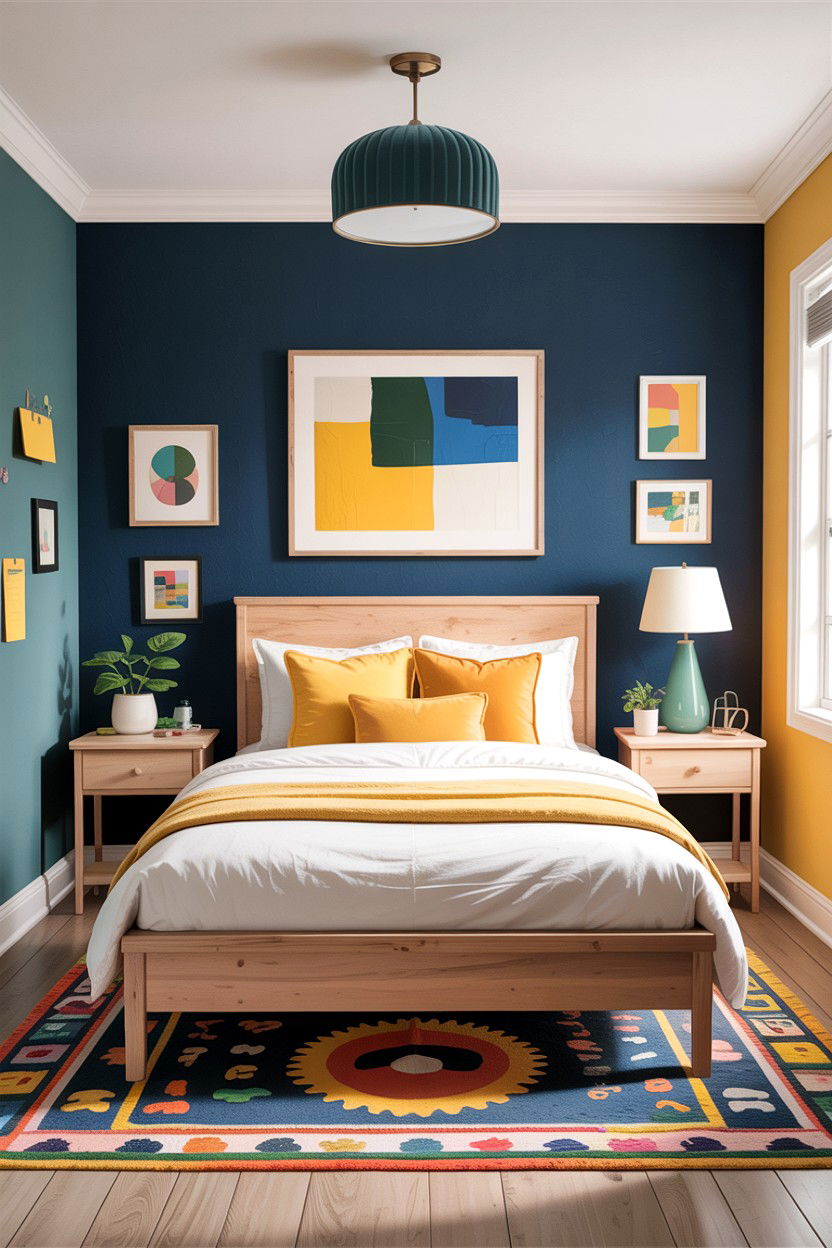 Colorful Accent Wall - 30 elementary age bedroom ideas